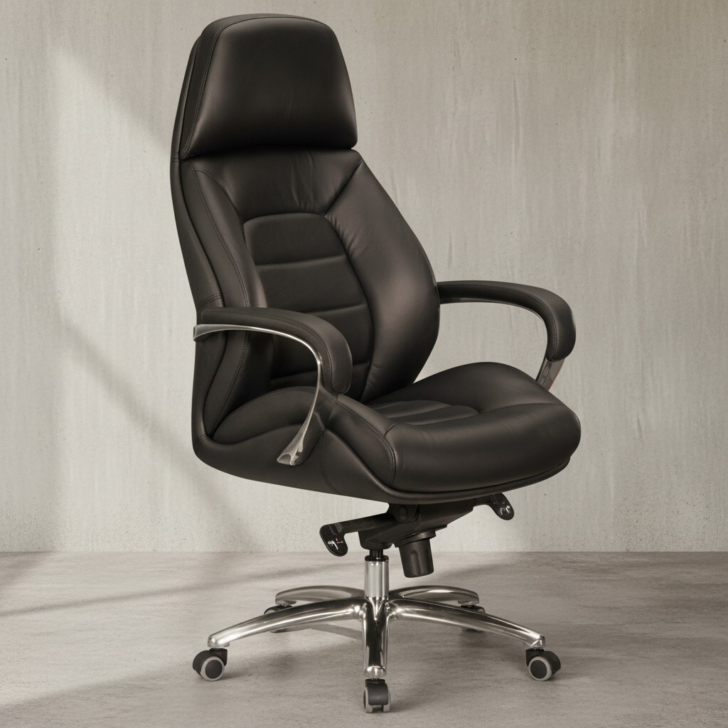 KADIMA DESIGN Chefsessel MIRON aus Leder, Multiblockwippmechanik, bis 120 kg, in 3 Farben verfügbar