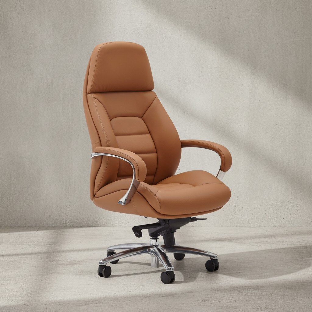 KADIMA DESIGN Chefsessel MIRON aus Leder, Multiblockwippmechanik, bis 120 kg, in 3 Farben verfügbar