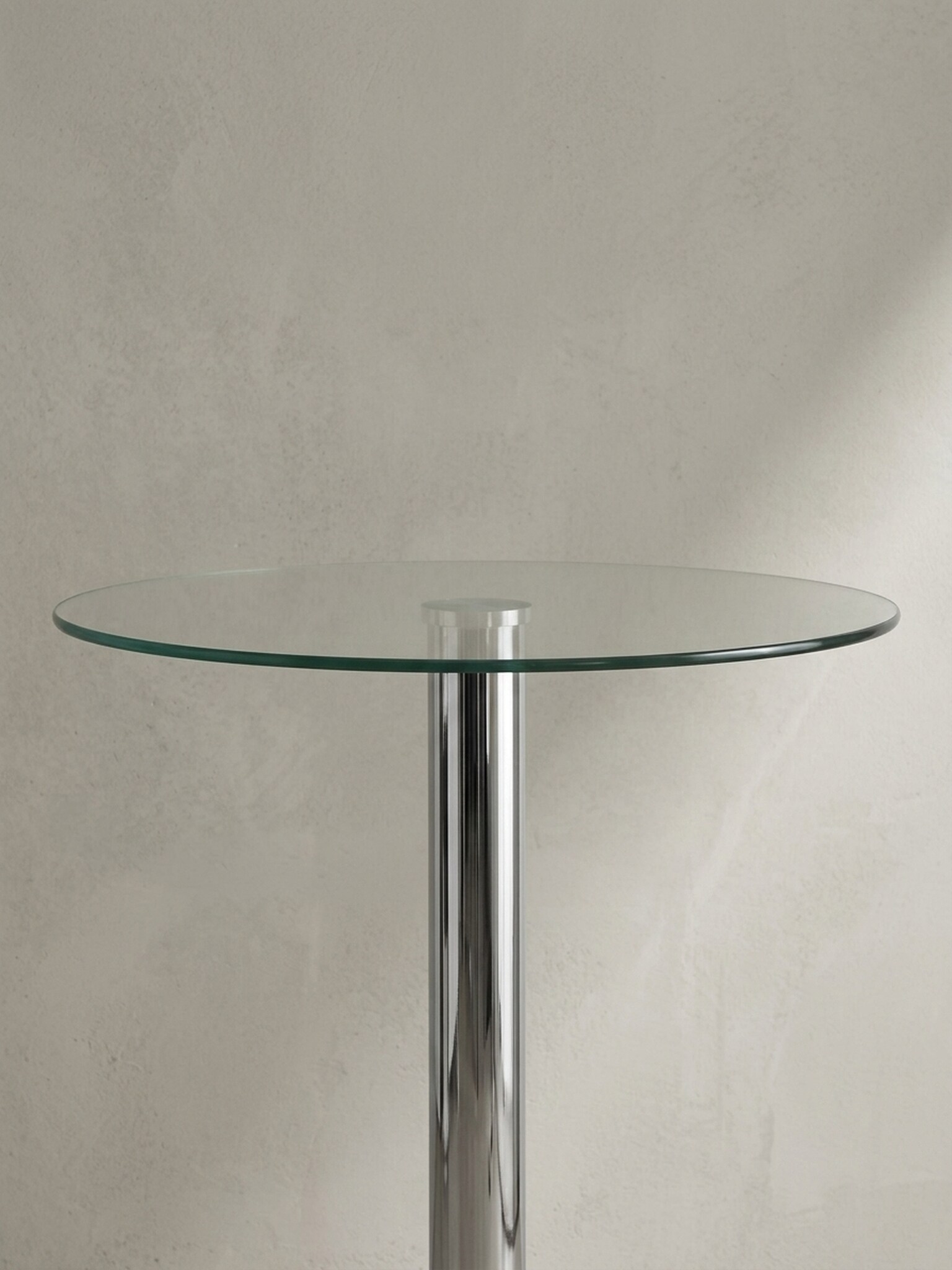 KADIMA DESIGN Glastisch mit 360° Drehfunktion: Sicherheitsglas, Trompetenfuß, Chrom, 60 cm Durchmesser. online kaufen bei Netto