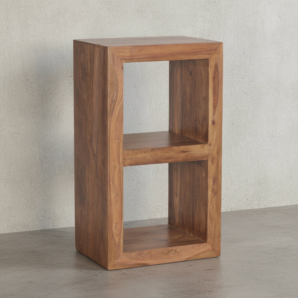 KADIMA DESIGN Rustikales Standregal: Massivholz, Akazie/Sheesham, vielseitig nutzbar, handgefertigt, einfache Pflege. - Bild 1