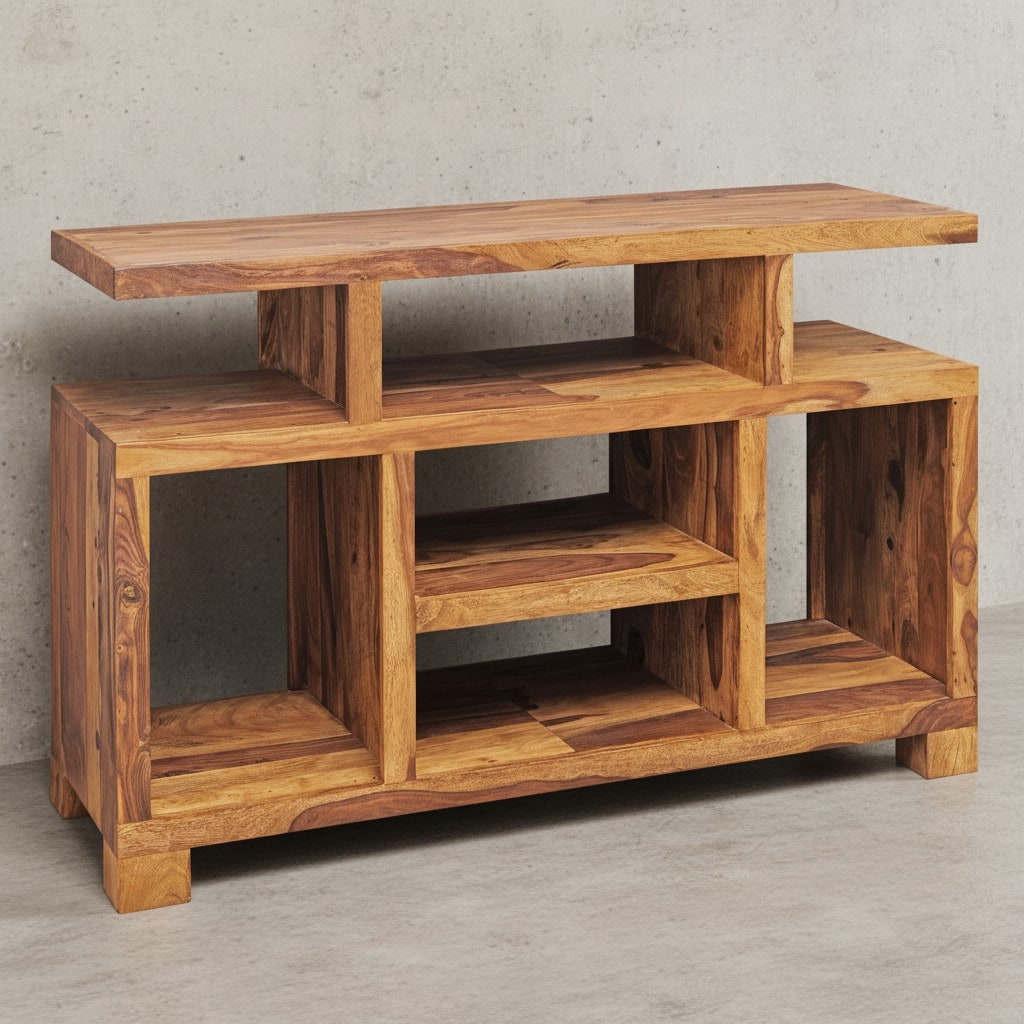 KADIMA DESIGN Sheesham-Holz Sideboard im Landhausstil, 115x76x40 cm, Multifunktionale TV-Kommode - Bild 1