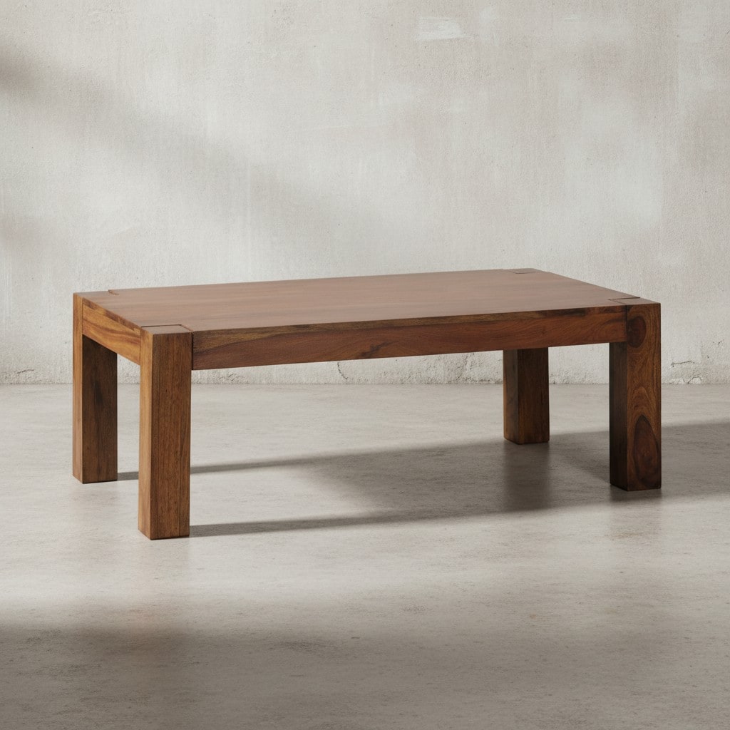 KADIMA DESIGN Rustikaler Couchtisch NAKO: Akazienholz, quadratisch, handgefertigt, pflegeleicht. - Bild 1