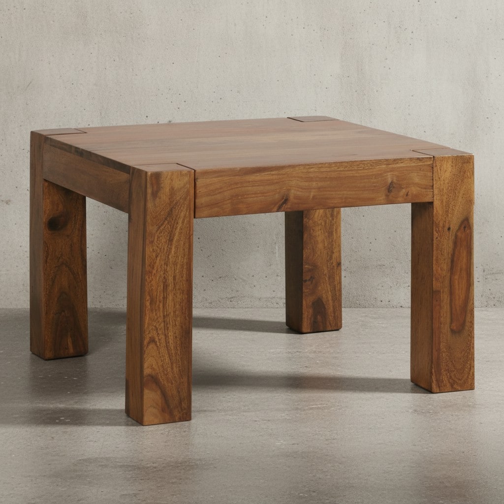 KADIMA DESIGN Rustikaler Couchtisch NAKO: Akazienholz, quadratisch, handgefertigt, pflegeleicht. - Bild 1
