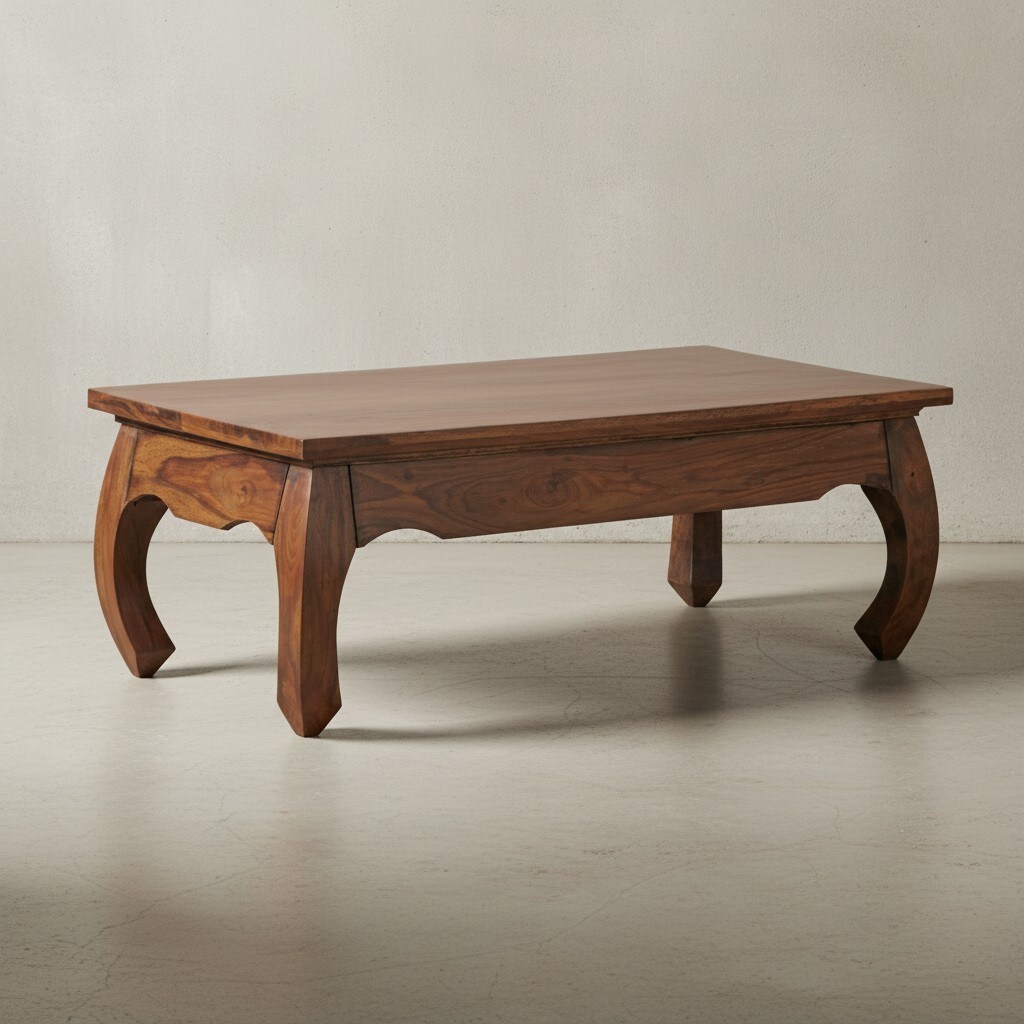 KADIMA DESIGN Couchtisch KANADA: Opium-Form, Massivholz, Massivholz, handgefertigt, pflegeleicht.