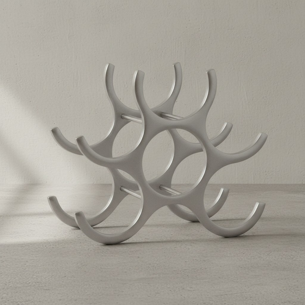 KADIMA DESIGN Platzsparendes Aluminium Weinregal für 6 Flaschen, 24x29x14cm, Elegantes Design