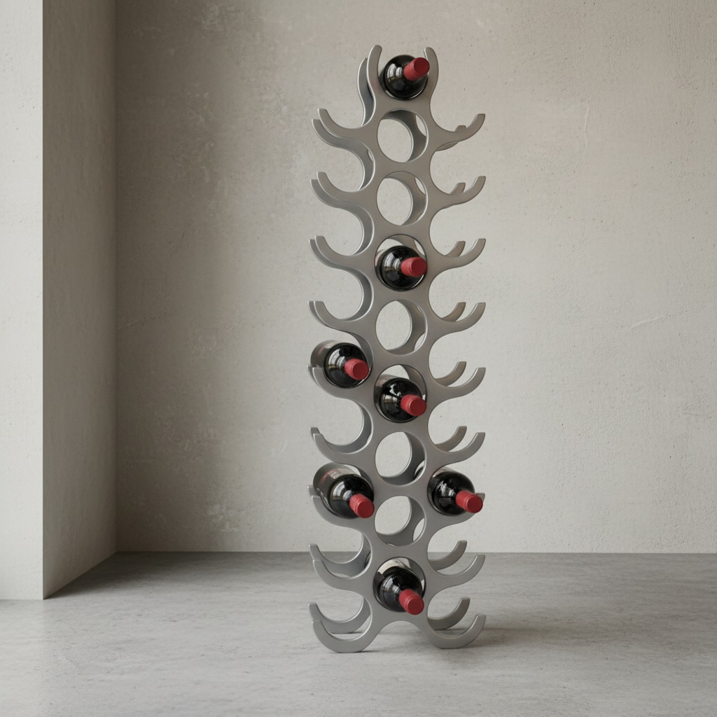 KADIMA DESIGN Weinregal Flammen aus Aluminium, 27 Flaschen, 98x31x14cm, Modernes Aussehen