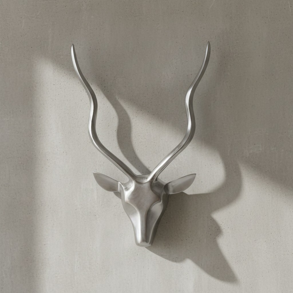 KADIMA DESIGN Aluminium Hirschgeweih Wanddekoration, 33x54x4cm, Modern und Elegant, Handgefertigt