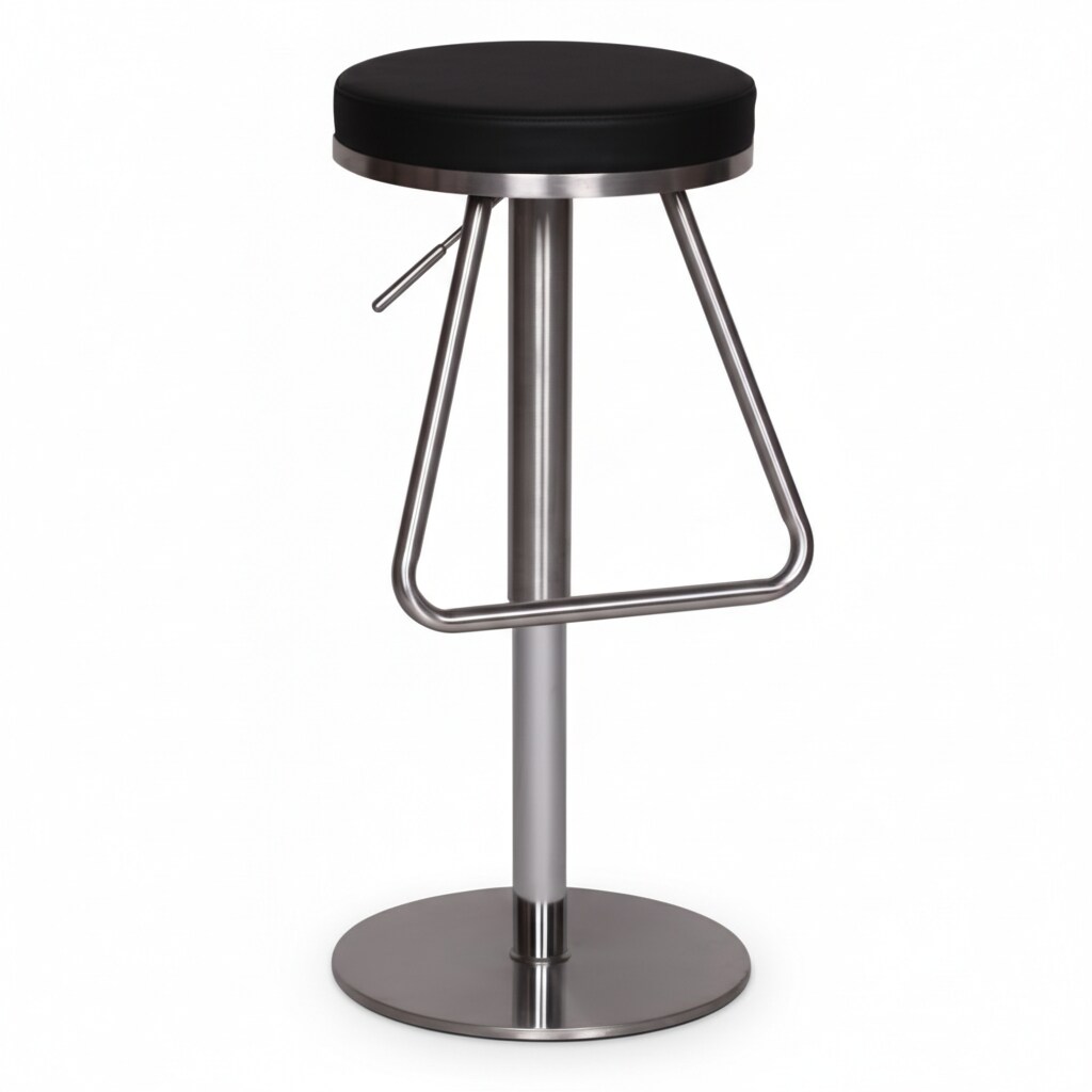 KADIMA DESIGN Barhocker MIS, h&ouml;henverstellbar, Edelstahl, runde Sitzfl&auml;che, Anti-Rutsch-Pads, max. 110 kg - Bild 1