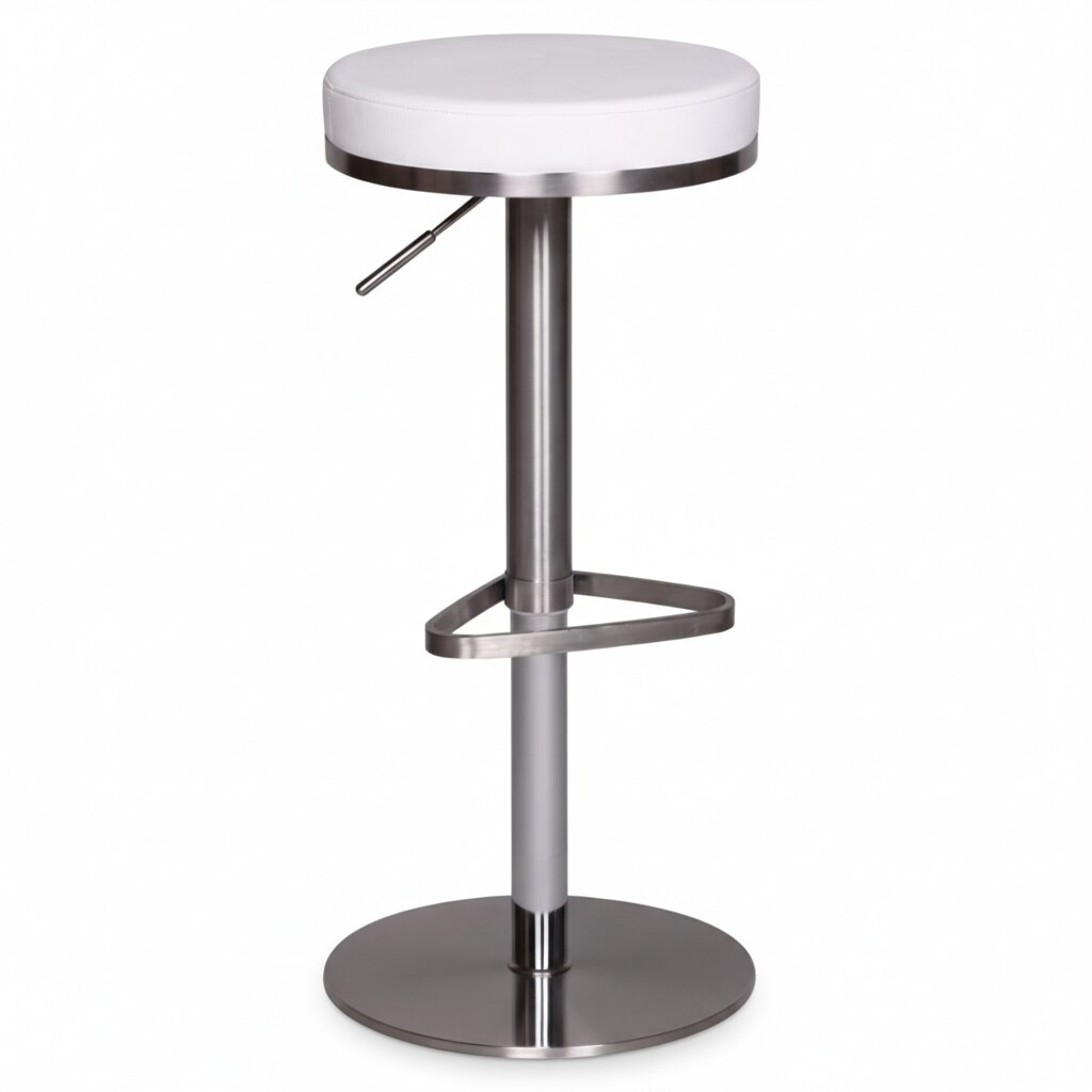 KADIMA DESIGN Barhocker ELBE, höhenverstellbar, gepolsterte Sitzfläche, Triangel Fußablage, max. 110 kg Belastung