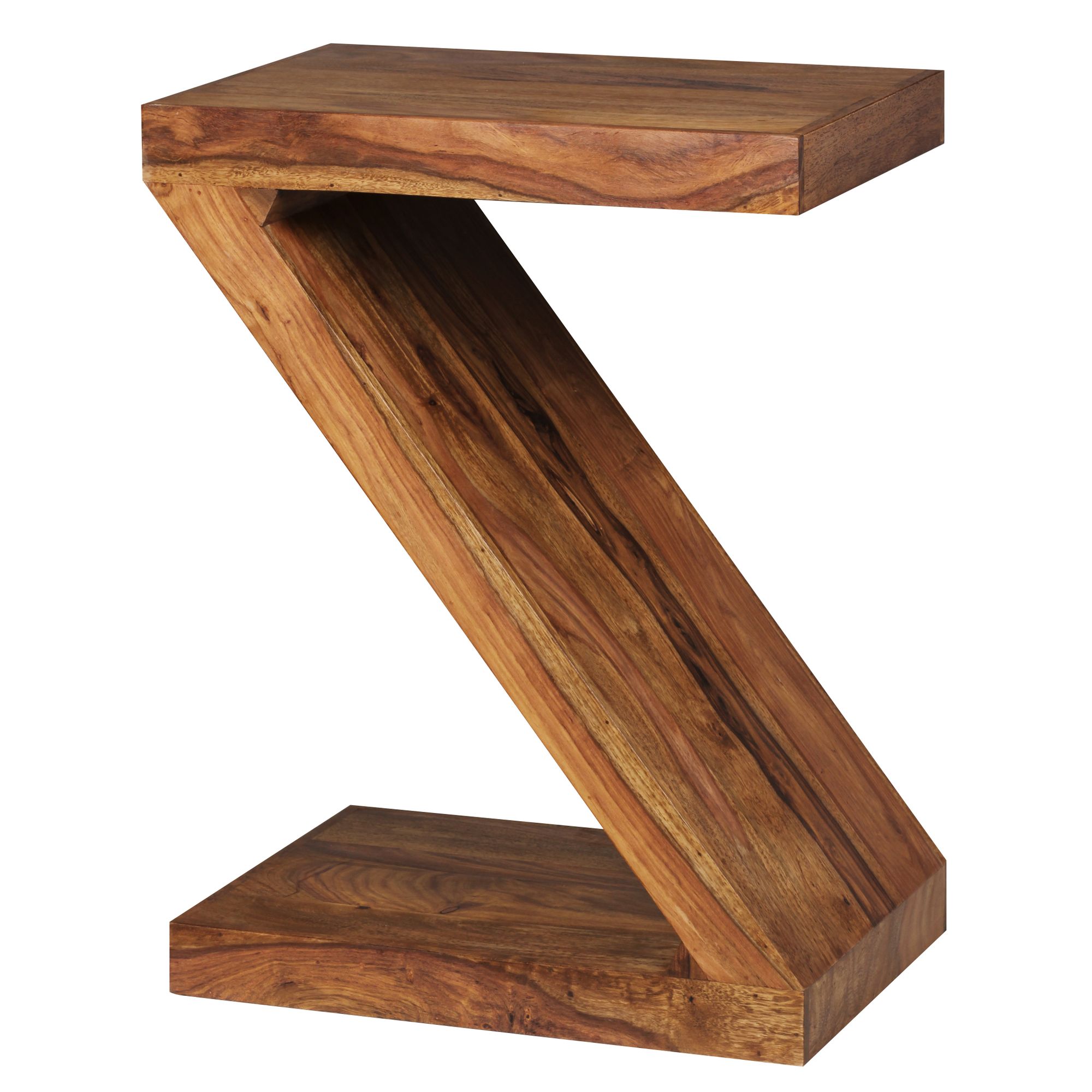 KADIMA DESIGN Beistelltisch "Z" Cube: Akazie/Sheesham, Z-Form, 44x59x30 cm, handgefertigt, vielseitig nutzbar. - Bild 1