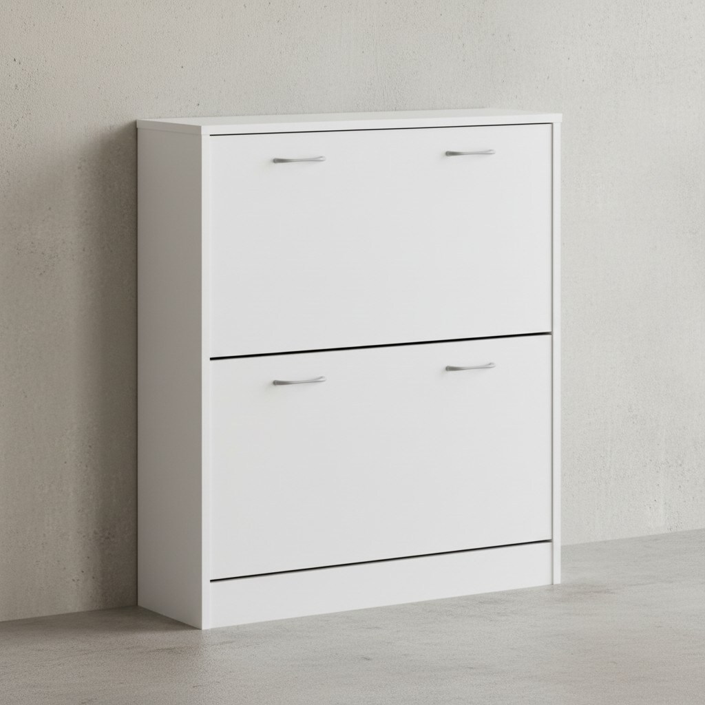 KADIMA DESIGN Schuhregal: 20 Paar Schuhe, Braun, 4 Schuhf&auml;cher, einfacher Aufbau, Spanplatte und Kunststoff. - Bild 1