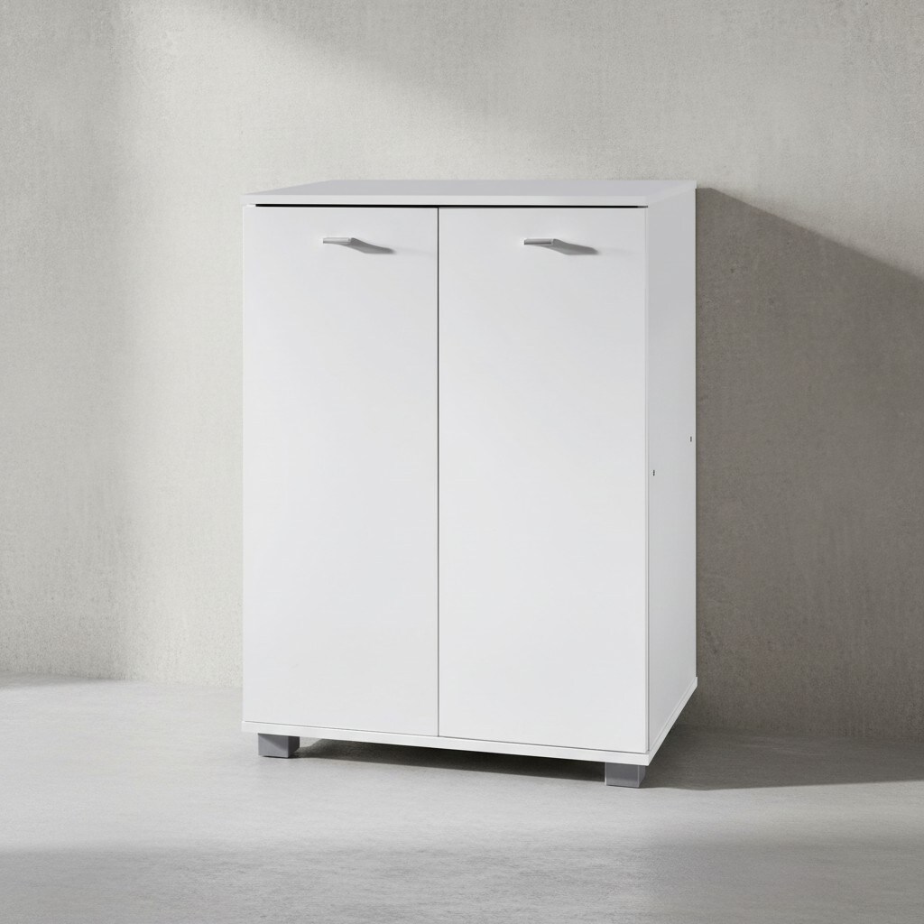 KADIMA DESIGN Schuhschrank-Kommode f&uuml;r bis zu 12 Paar Schuhe, 2 T&uuml;ren, 3 Einlegeb&ouml;den, in Buche, Wei&szlig;, Sonoma Eiche - Bild 1