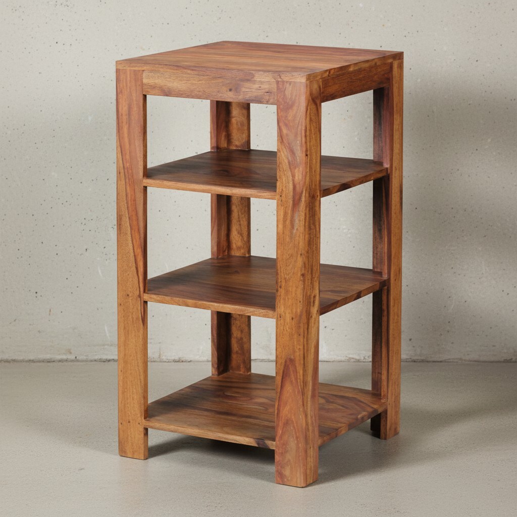 KADIMA DESIGN Massivholz B&uuml;cherregal: Mehrzweck-Stauraum, Sheesham, 3-4 B&ouml;den, handgefertigt, pflegeleicht. - Bild 1