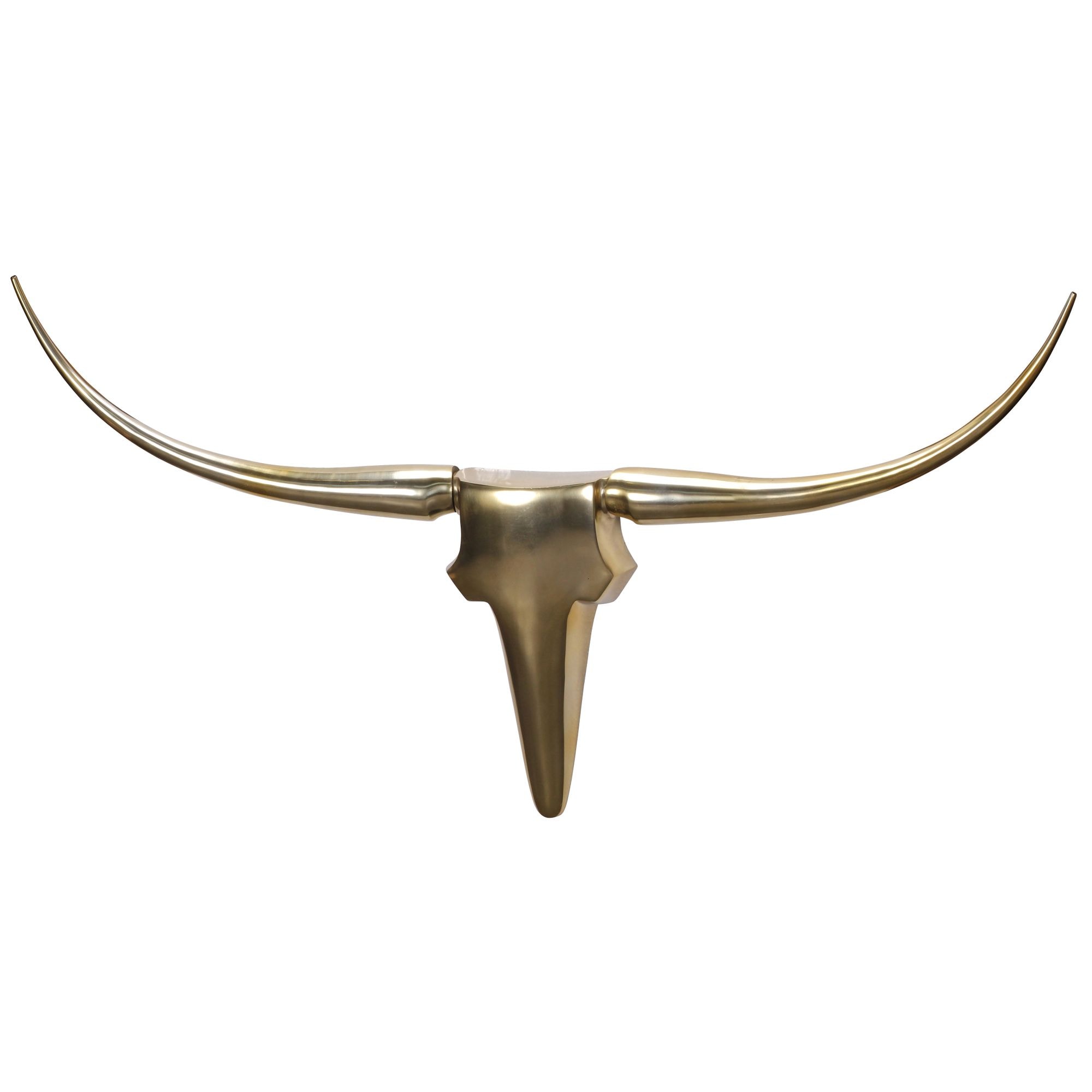 KADIMA DESIGN Deko Geweih Bull "L", Aluminium, 125x60x10 cm, Gold - Exklusive Wanddekoration - Bild 1