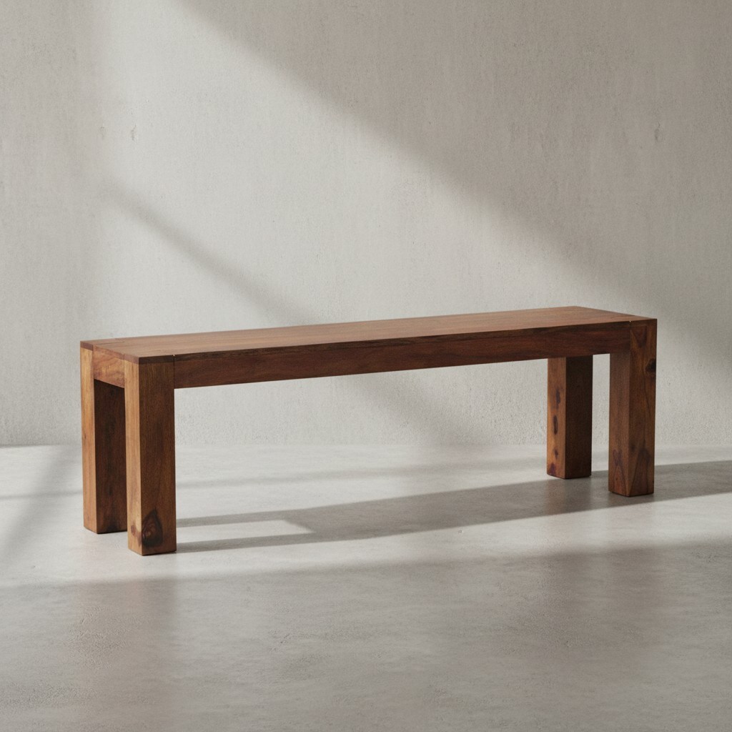 KADIMA DESIGN Sitzbank Landhaus-Stil: Massivholz, Akazie/Sheesham, 120/140/160/180x45 cm, 200/250 kg Belastung, handgefertigt.