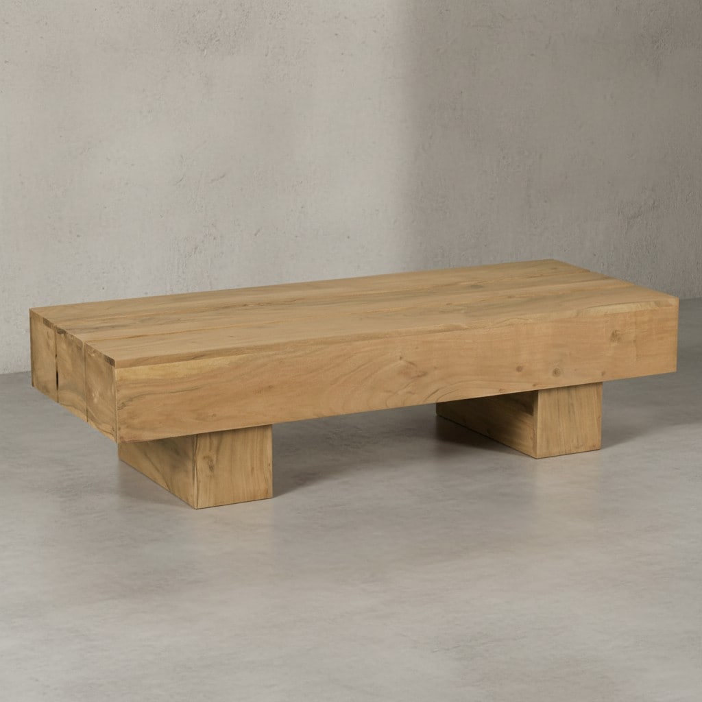 KADIMA DESIGN Massivholz Couchtisch SAAR: 120x45 cm, Massivholz, handgefertigt, pflegeleicht.