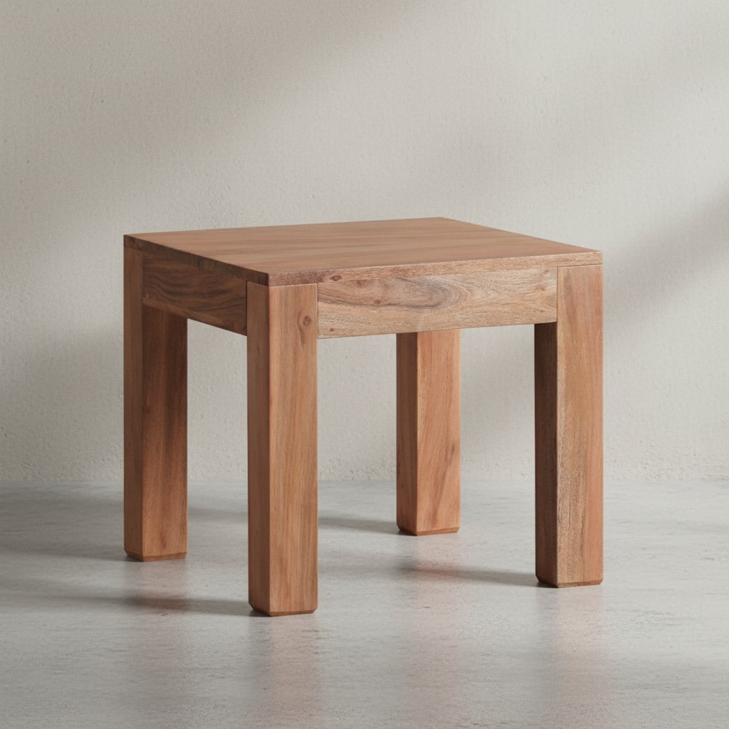 KADIMA DESIGN Massivholz-Tisch NAKO: Handgefertigt, 45x40x45 cm, Sheeshamholz, 50kg Belastbarkeit - Bild 1