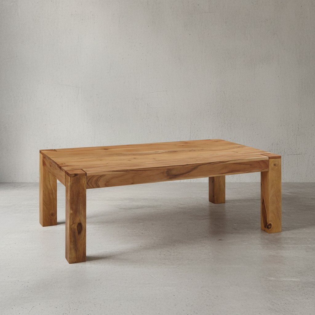 KADIMA DESIGN Rustikaler Couchtisch NAKO: Massivholz, quadratisch, handgefertigt, pflegeleicht.