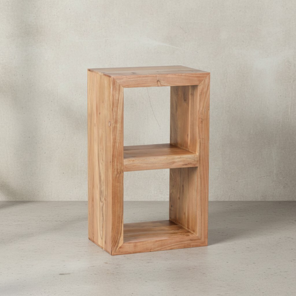 KADIMA DESIGN Rustikales Standregal: Massivholz, Akazie/Sheesham, vielseitig nutzbar, handgefertigt, einfache Pflege. - Bild 1