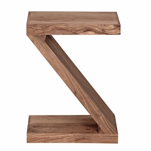 KADIMA DESIGN Beistelltisch "Z" Cube: Akazie/Sheesham, Z-Form, 44x59x30 cm, handgefertigt, vielseitig nutzbar. - Bild 1