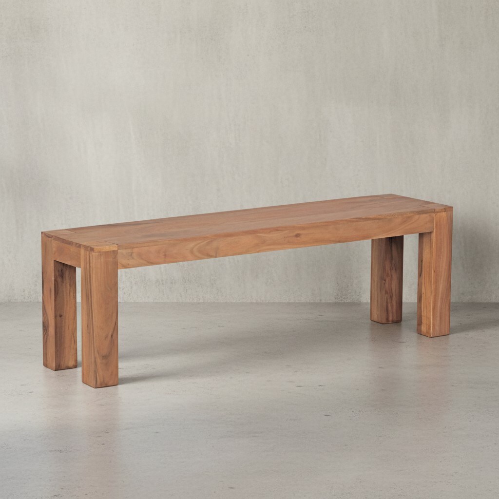 KADIMA DESIGN Sitzbank Landhaus-Stil: Massivholz, Akazie/Sheesham, 120/140/160/180x45 cm, 200/250 kg Belastung, handgefertigt.
