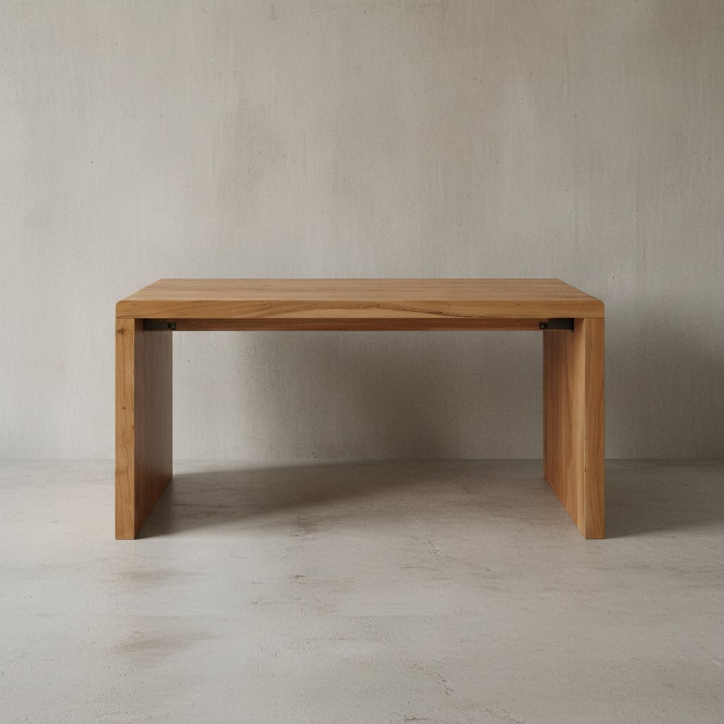 KADIMA DESIGN Schreibtisch TEKO: Massivholz Sheesham, 140x80 cm, Stauraum, abgerundete Ecken, stabil. - Bild 1