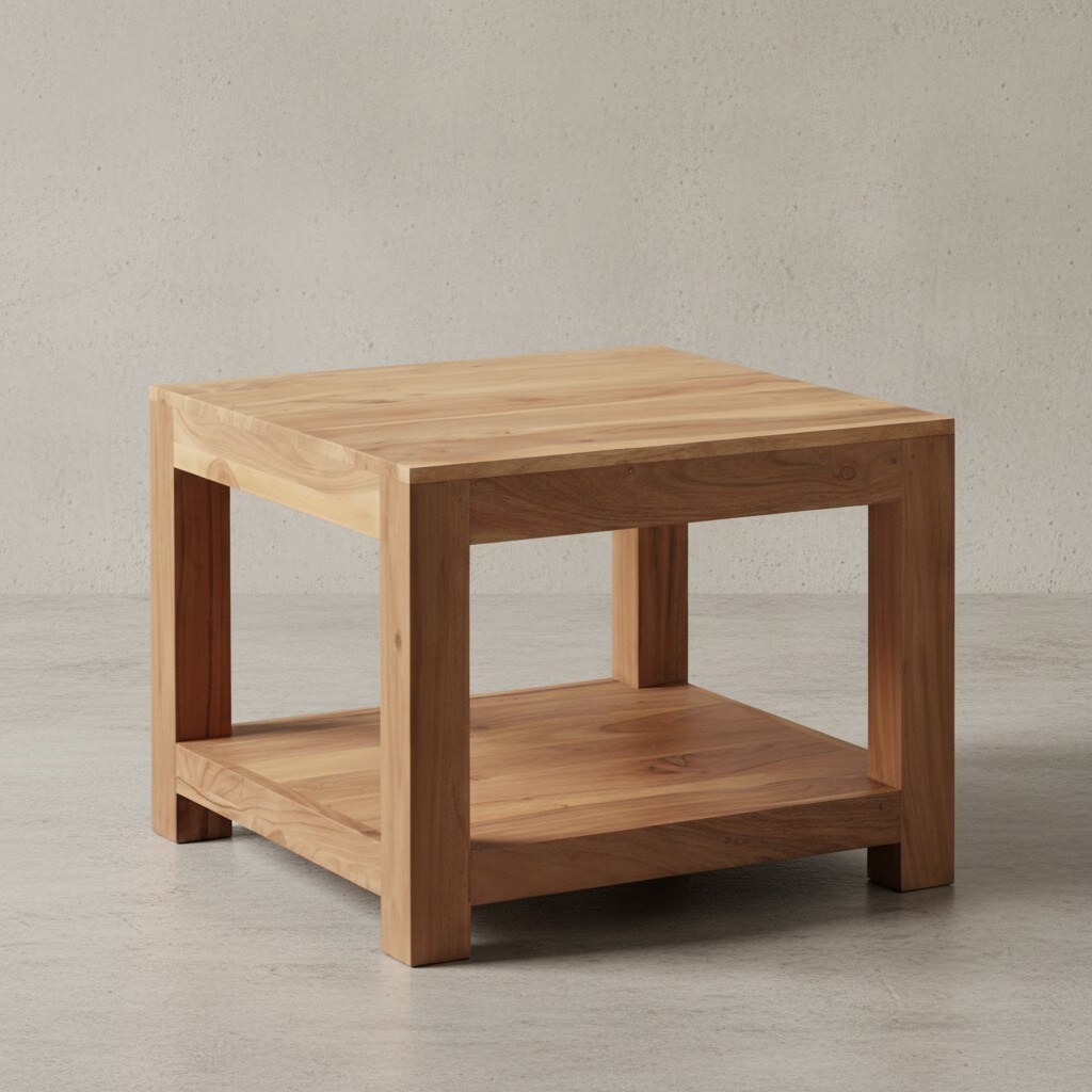 KADIMA DESIGN Couchtisch NAKO Massivholz: Landhausstil, Ablagefach, robust, pflegeleicht