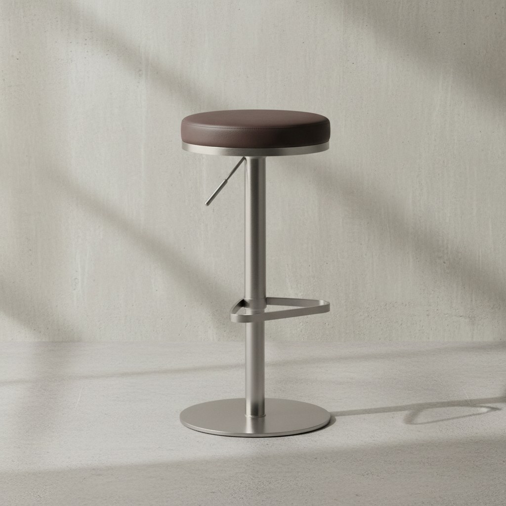 KADIMA DESIGN Barhocker ELBE, höhenverstellbar, gepolsterte Sitzfläche, Triangel Fußablage, max. 110 kg Belastung