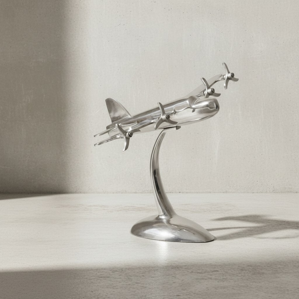 KADIMA DESIGN Deko Flugzeug Propeller aus Aluminium, 42x30 cm, elegantes Design, handgefertigt, robuste und langlebige Konstruktion