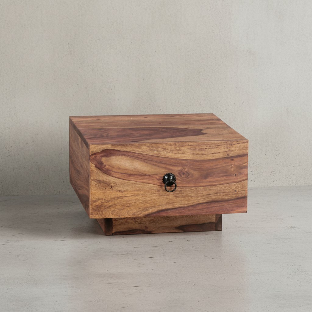 KADIMA DESIGN Massivholz Nachttisch NAKO: Landhausstil, Schublade, 40x25x40 cm, handgefertigt