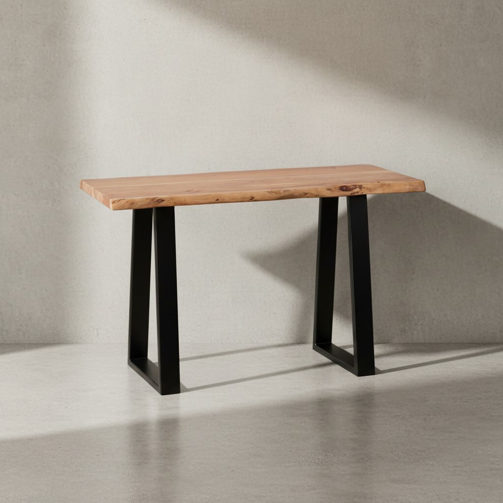 KADIMA DESIGN Landhausstil Konsolentisch Akazienholz - Vielseitig, Robuste Metallf&uuml;&szlig;e, Unbehandeltes Holz, Kompakt, KADIMA DESIGN - Bild 1