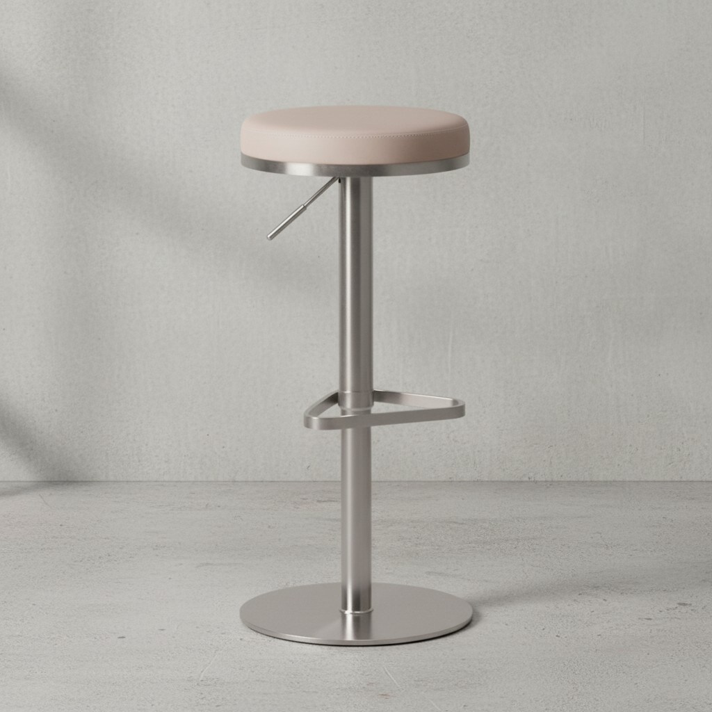 KADIMA DESIGN Barhocker ELBE, h&ouml;henverstellbar, gepolsterte Sitzfl&auml;che, Triangel Fu&szlig;ablage, max. 110 kg Belastung - Bild 1