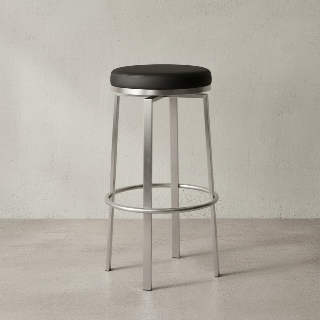 KADIMA DESIGN Barhocker Modern - Drehbar, Gepolsterte Sitzfläche, Edelstahlgestell, 76 cm Höhe, KADIMA DESIGN