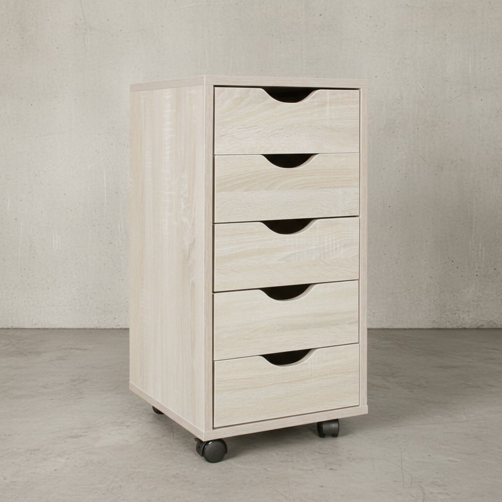 KADIMA DESIGN Rollcontainer, 5 Schubladen, MDF-Holz, B&uuml;ro/Wohnzimmer - Stilvoller Stauraum - Bild 1