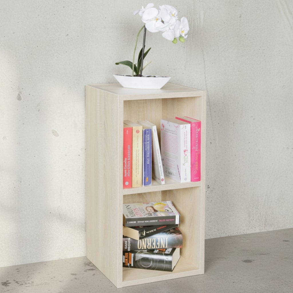 KADIMA DESIGN Standregal CERVINO: 2 Regalf&auml;cher, Sonoma Farbton, 30x60x30 cm, Melaminharzbeschichtung - Bild 1