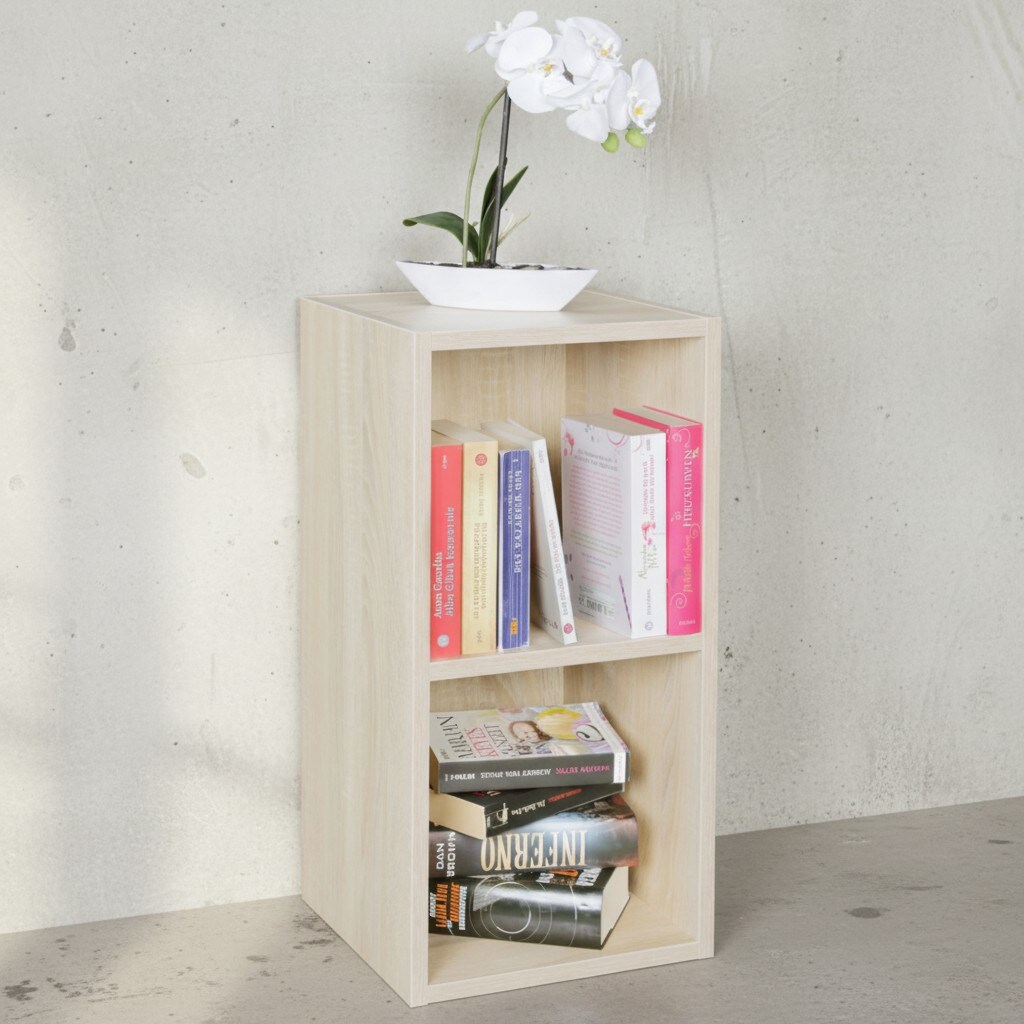 KADIMA DESIGN Standregal CERVINO: 2 Regalfächer, Sonoma Farbton, 30x60x30 cm, Melaminharzbeschichtung