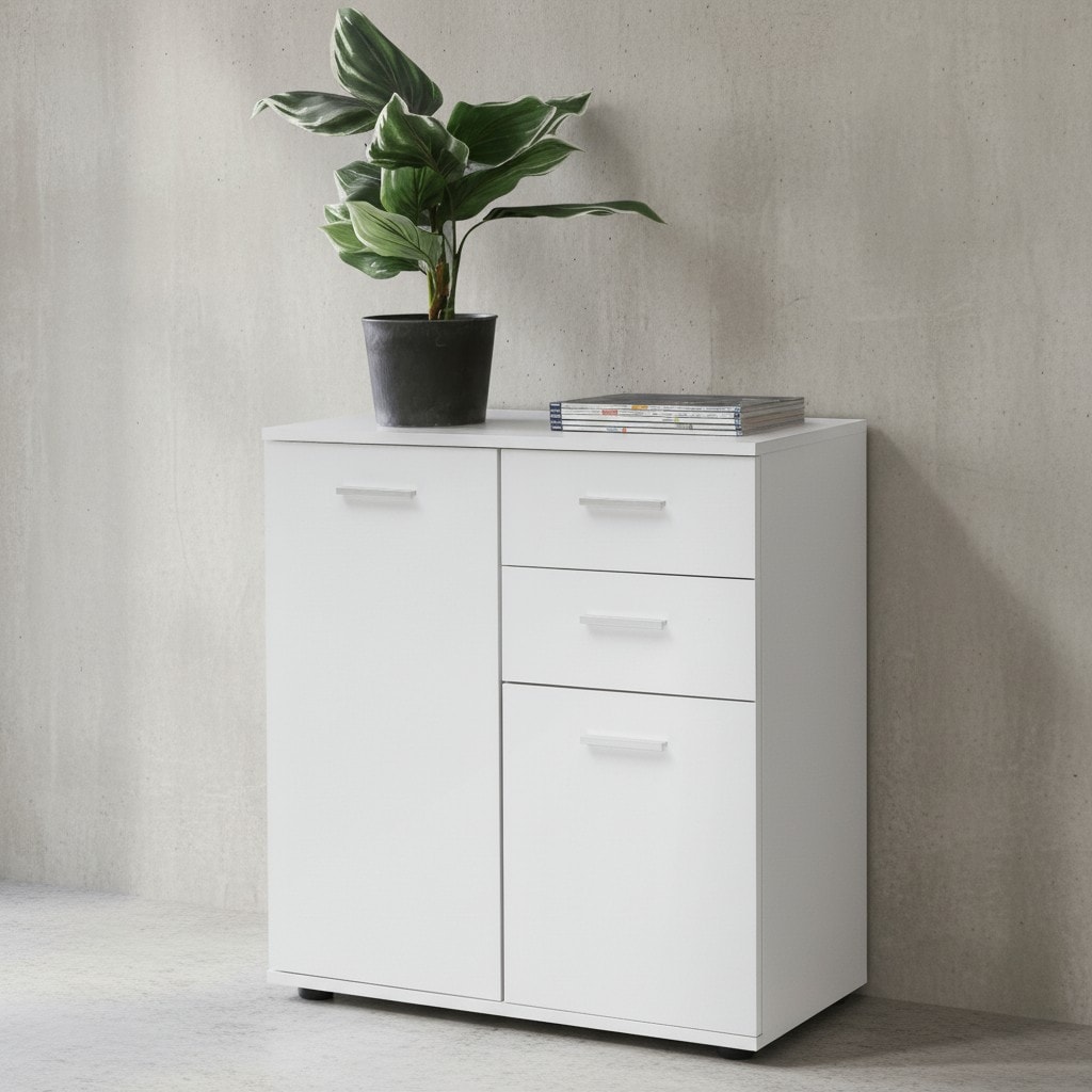 KADIMA DESIGN Kommode Sideboard, 2 T&uuml;ren und 2 Schubladen, kratzfeste Melaminharz-Beschichtung. - Bild 1