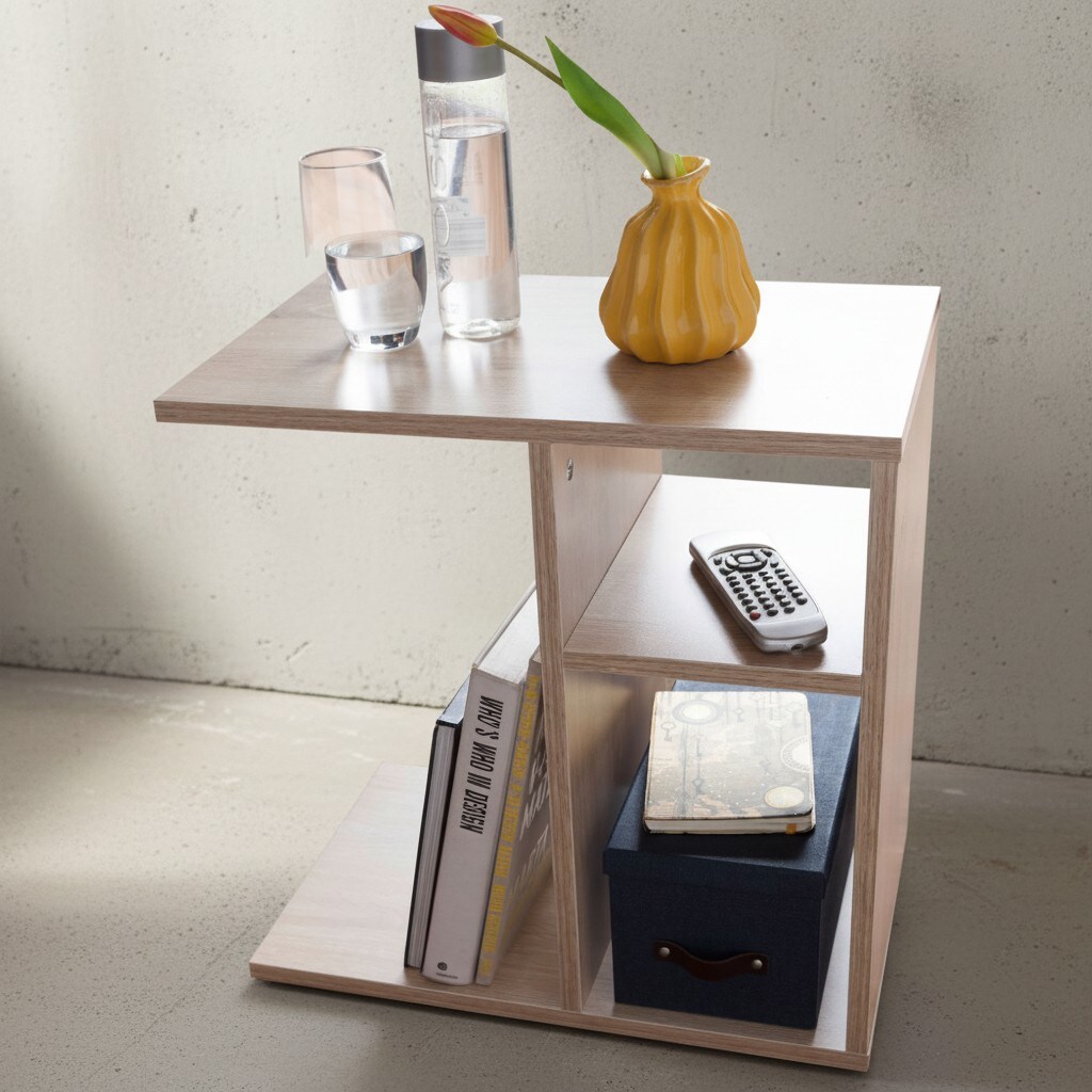 KADIMA DESIGN Beistelltisch ITTER Holz: Ablagef&auml;cher, 50x50x30 cm, kratzfest & wasserabweisend - Bild 1