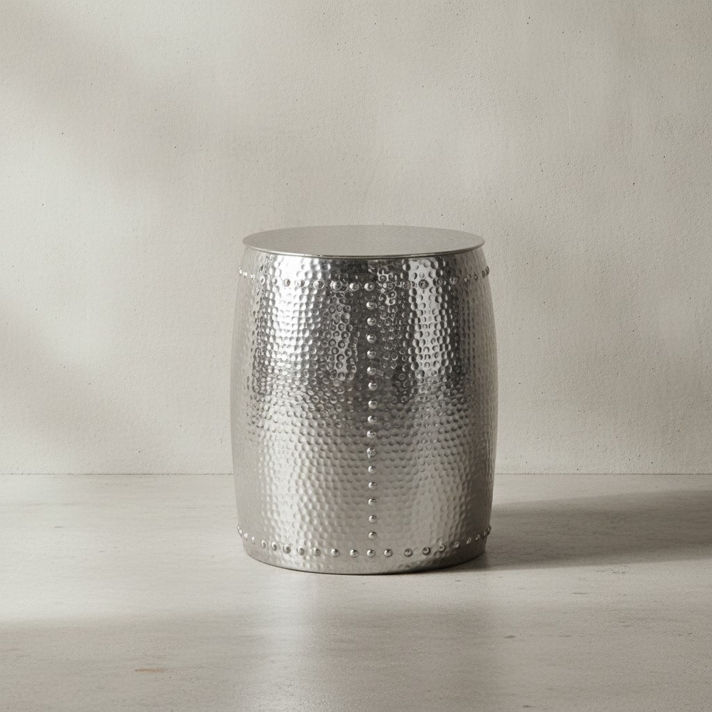 KADIMA DESIGN Beistelltisch ENNS: Orientalisch, Hammerschlagstruktur, Aluminium, 38,5 cm Durchmesser - Bild 1