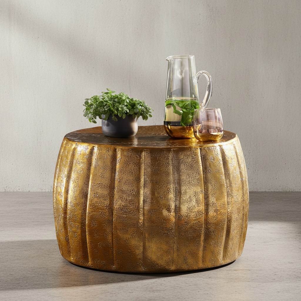 KADIMA DESIGN Couchtisch LIMENTRA: Orientalisch, Aluminium, Strukturen, verschiedene Farben