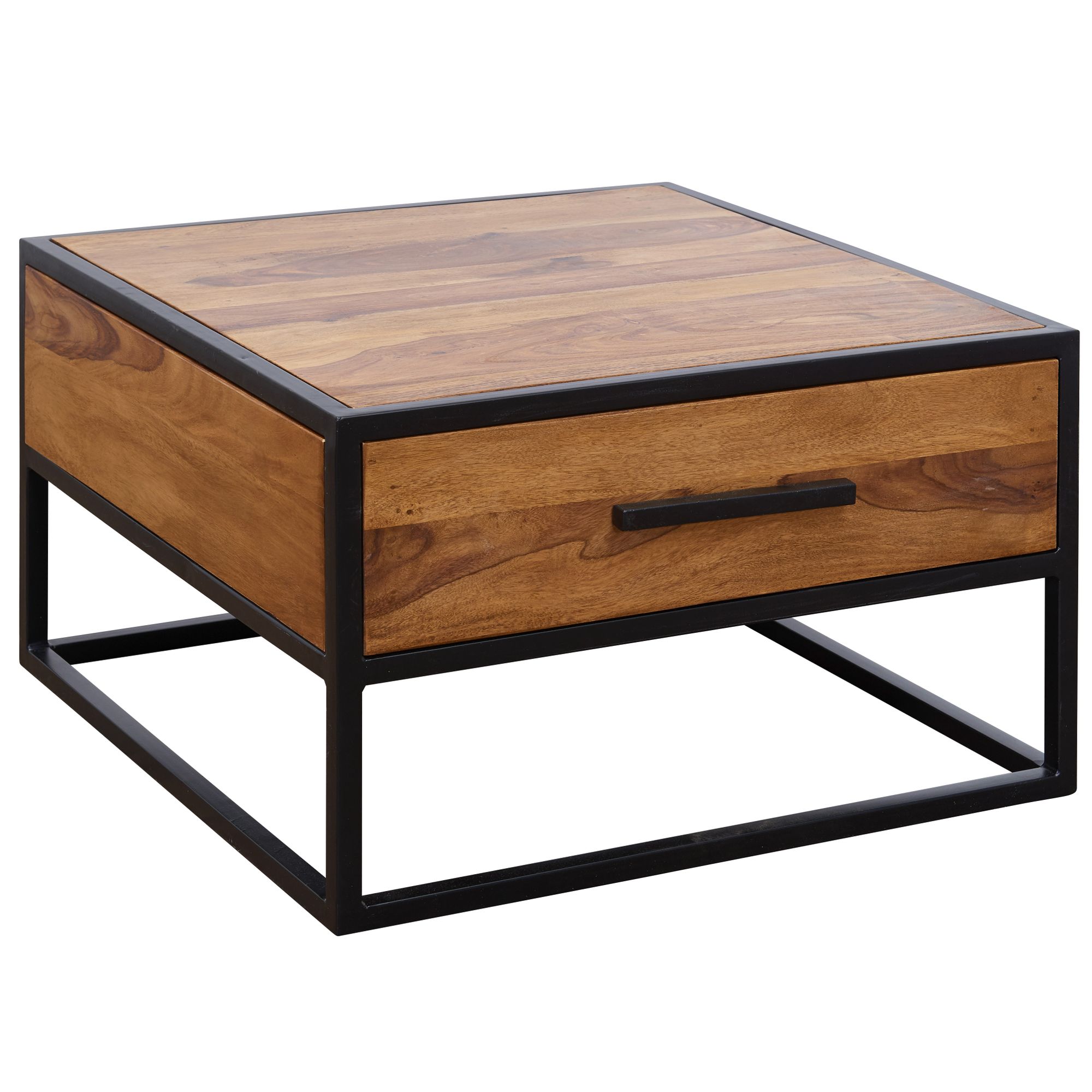 KADIMA DESIGN Industrie-Stil Couchtisch, Metall und Holz, Schublade, 50 kg Belastbarkeit. - Bild 1