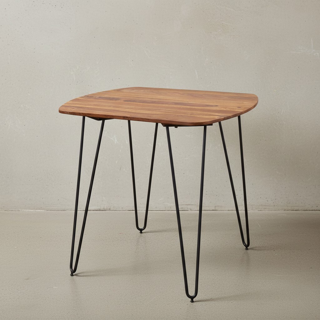 KADIMA DESIGN Massivholz Esszimmertisch, Modernes Design, abgerundete Ecken, Sheesham, 80x80x76 cm. - Bild 1