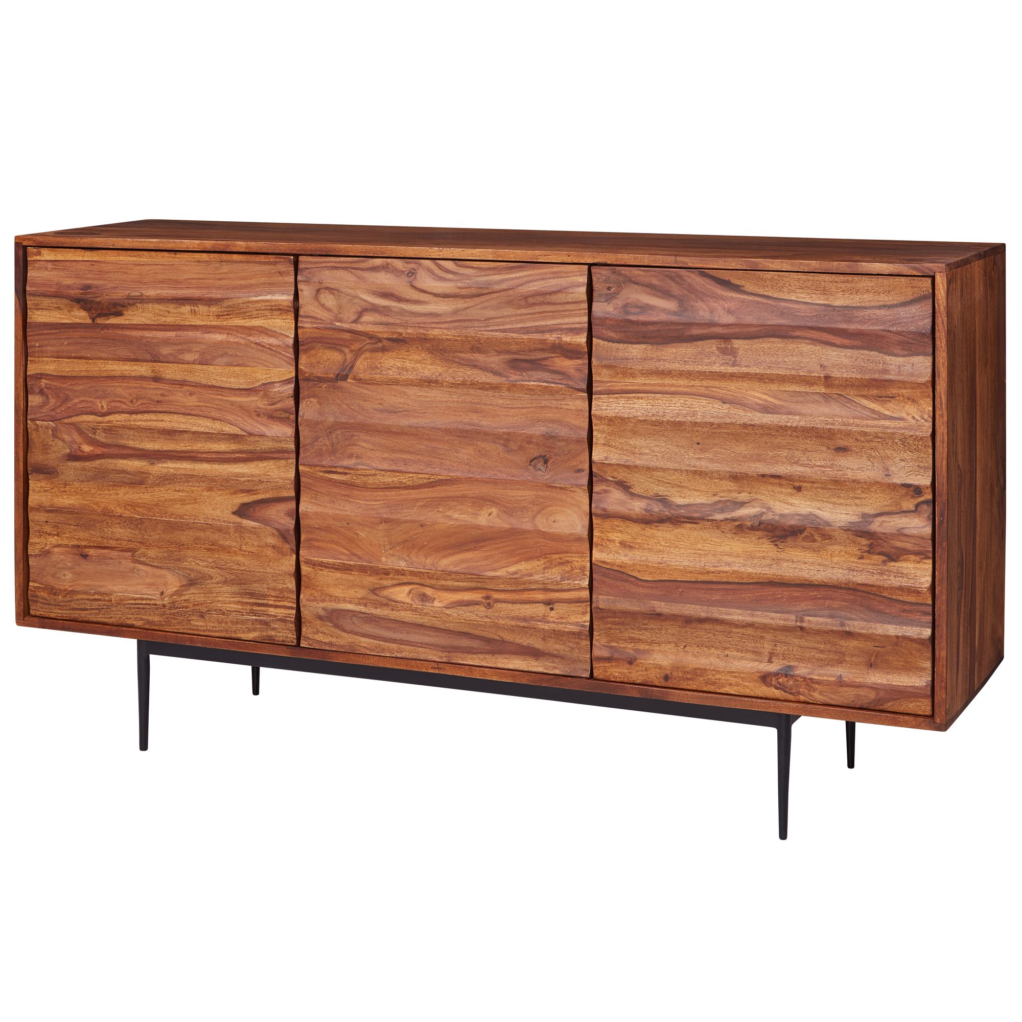 KADIMA DESIGN Charmantes Sheesham Sideboard, 150 cm Breit, 3 T&uuml;ren, Ideal f&uuml;r moderne Wohnr&auml;ume - Bild 1