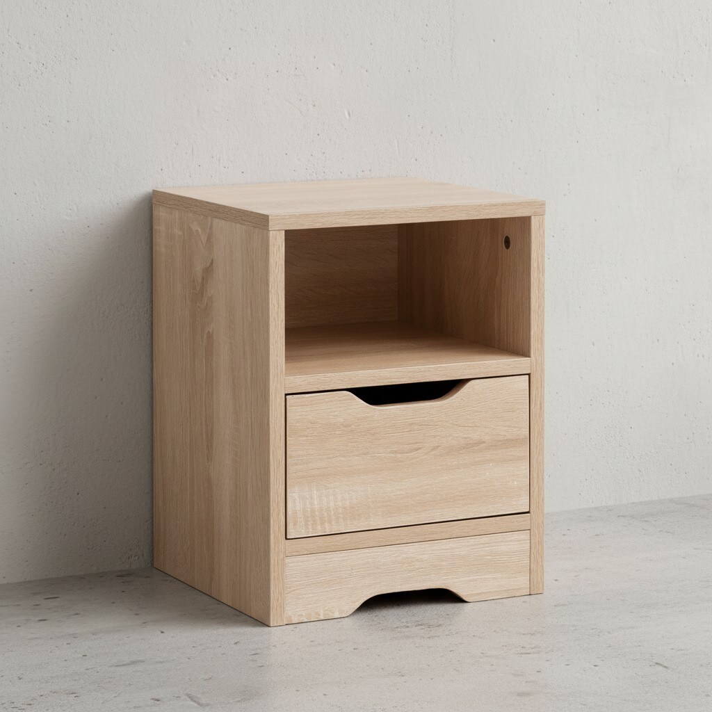 KADIMA DESIGN Moderne Nachtkonsole ILM: 31x43x31 cm, ger&auml;umige Schublade, Regalfach, Melaminharzbeschichtung, kratzfest, wasserabweisend, Spanplatte. - Bild 1