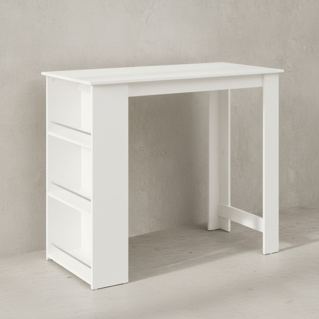 KADIMA DESIGN K&uuml;chentresen GANDER: Edelstahl, 3 F&auml;cher, gro&szlig;e Ablage, 120x60x107,5 cm, Melaminharzbeschichtung, maximale Belastung 40 kg. - Bild 1