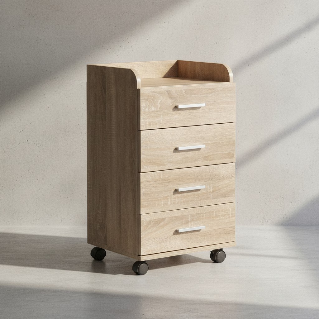 KADIMA DESIGN Rollcontainer ISONZO: 4 Schubladen, Ablagefläche, Rollen, Melaminharz-Beschichtung, flexibel und mobil.