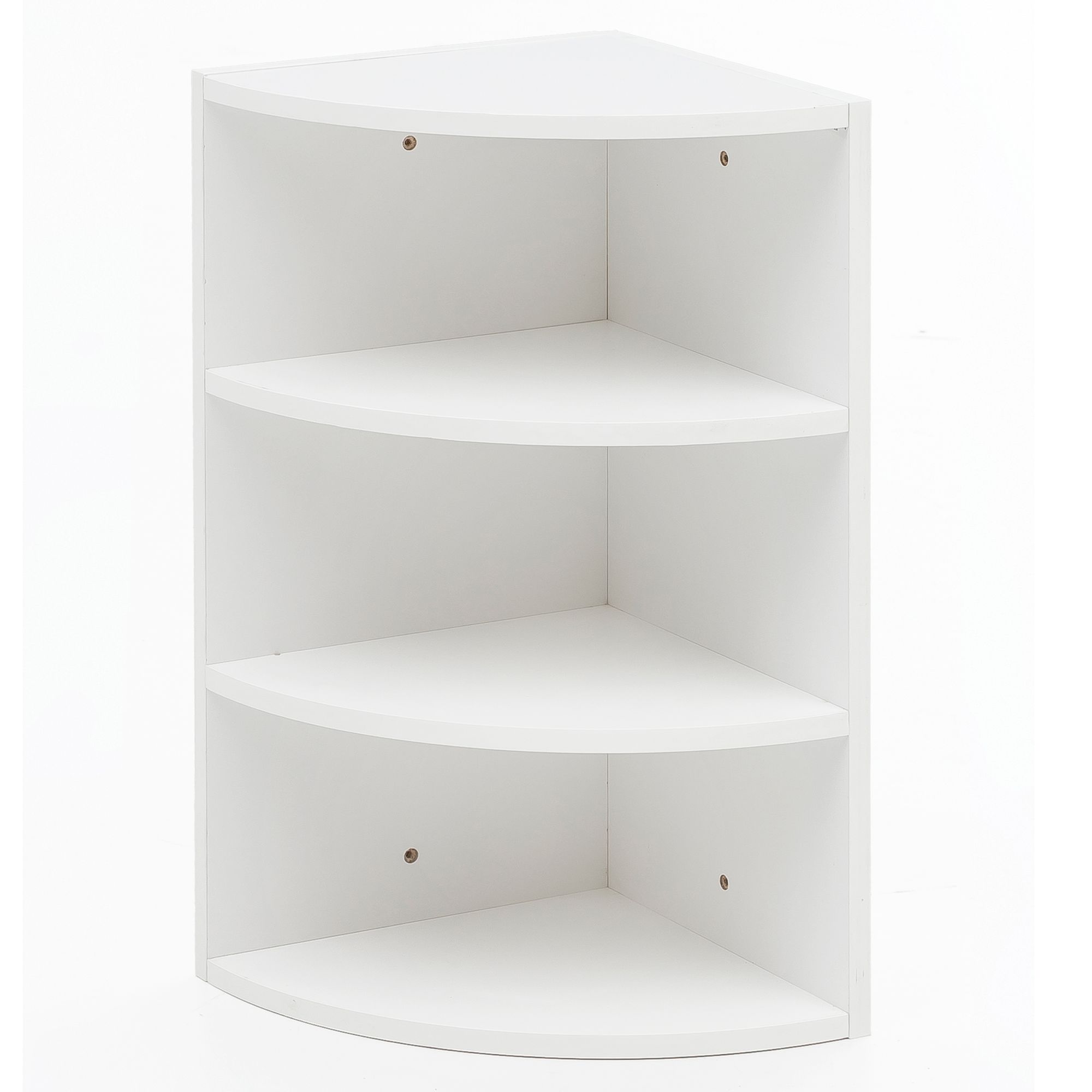 KADIMA DESIGN Eckregal NIDDA: Modern, 3 F&auml;cher, runde Front, Melaminharz-Beschichtung, schneller Aufbau. - Bild 1