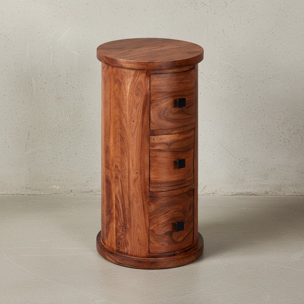 KADIMA DESIGN Rustikale Sheesham Massivholz Kommode mit 3 Schubladen, Stilvoll und strapazierfähig