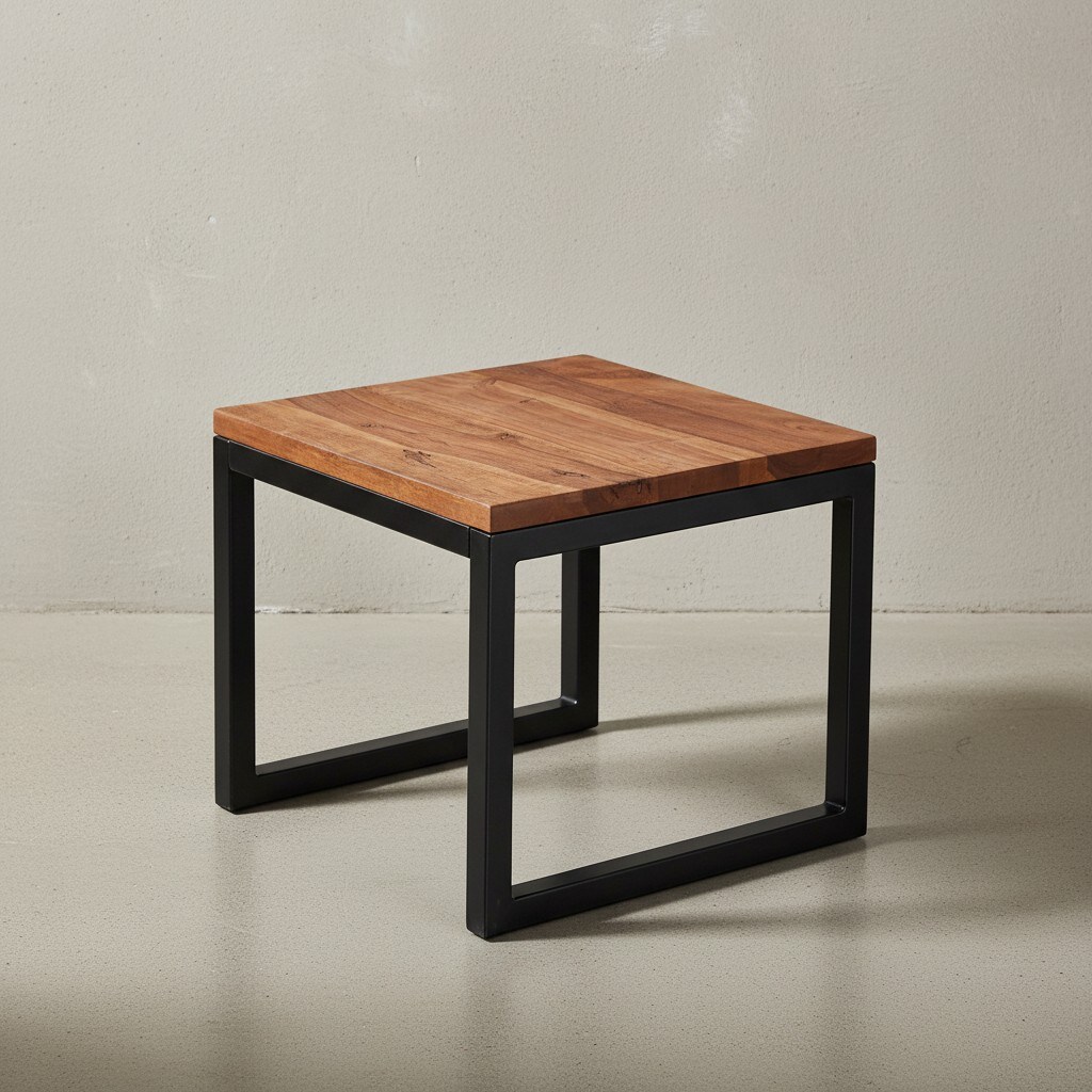 KADIMA DESIGN Industrial-Beistelltisch aus Sheeshamholz, Stilvoll, funktional und langlebig