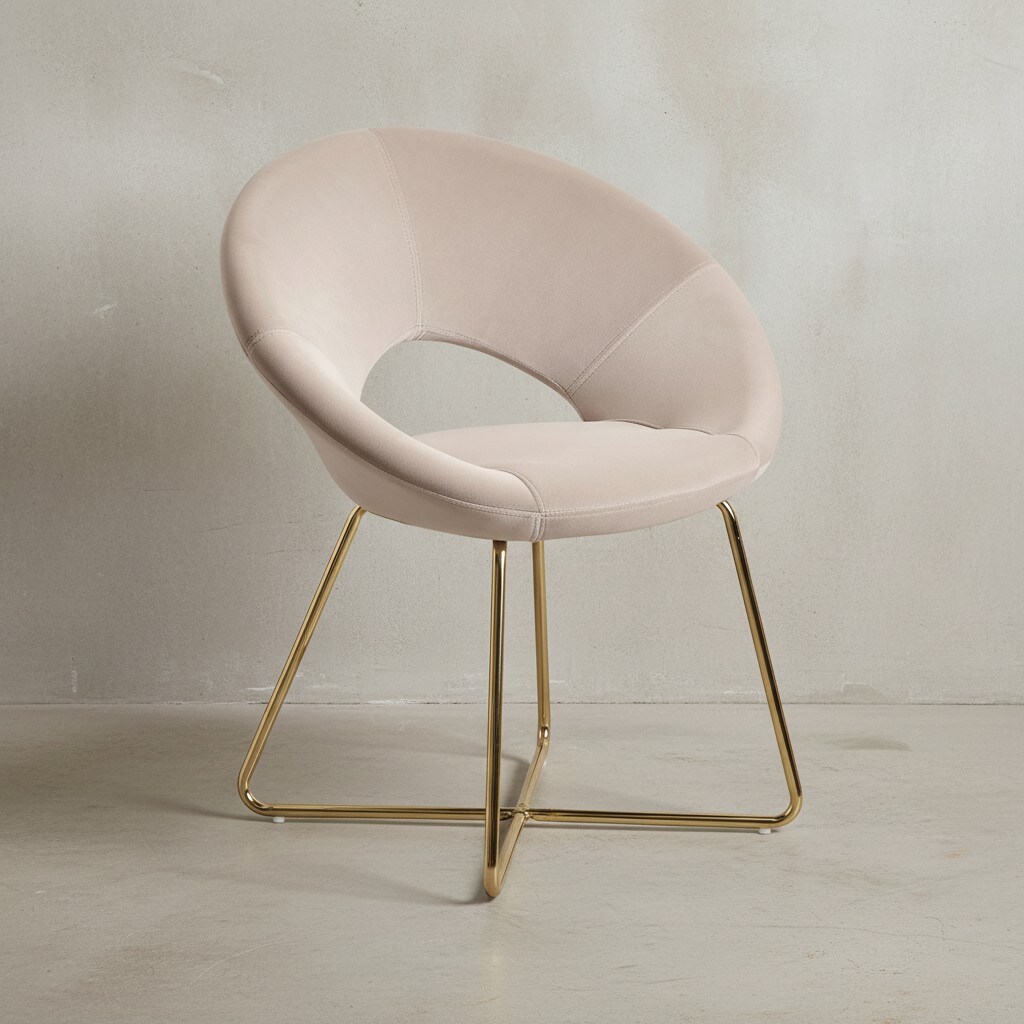 KADIMA DESIGN Esszimmerstuhl NETO: Samtbezug, Metallbeine, Kunststoffnoppen, Hellgrau/Beige/Rosa/Dunkelgrau.